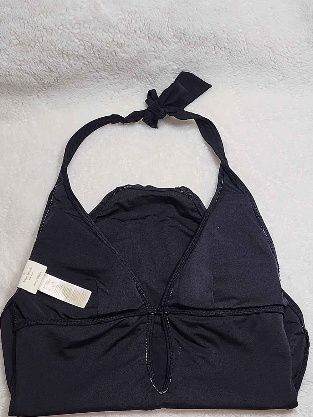 Kate Spade New York Marina Beach Halter Plunge One Piece Swimsuit black Sz Large - Picture 15 of 16